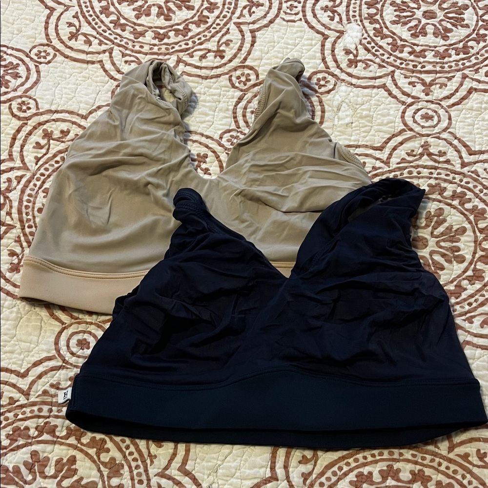 Harper Wilde Women's Bliss Seamless Bras - Navy & Beige, lot of 2 Large Bralette